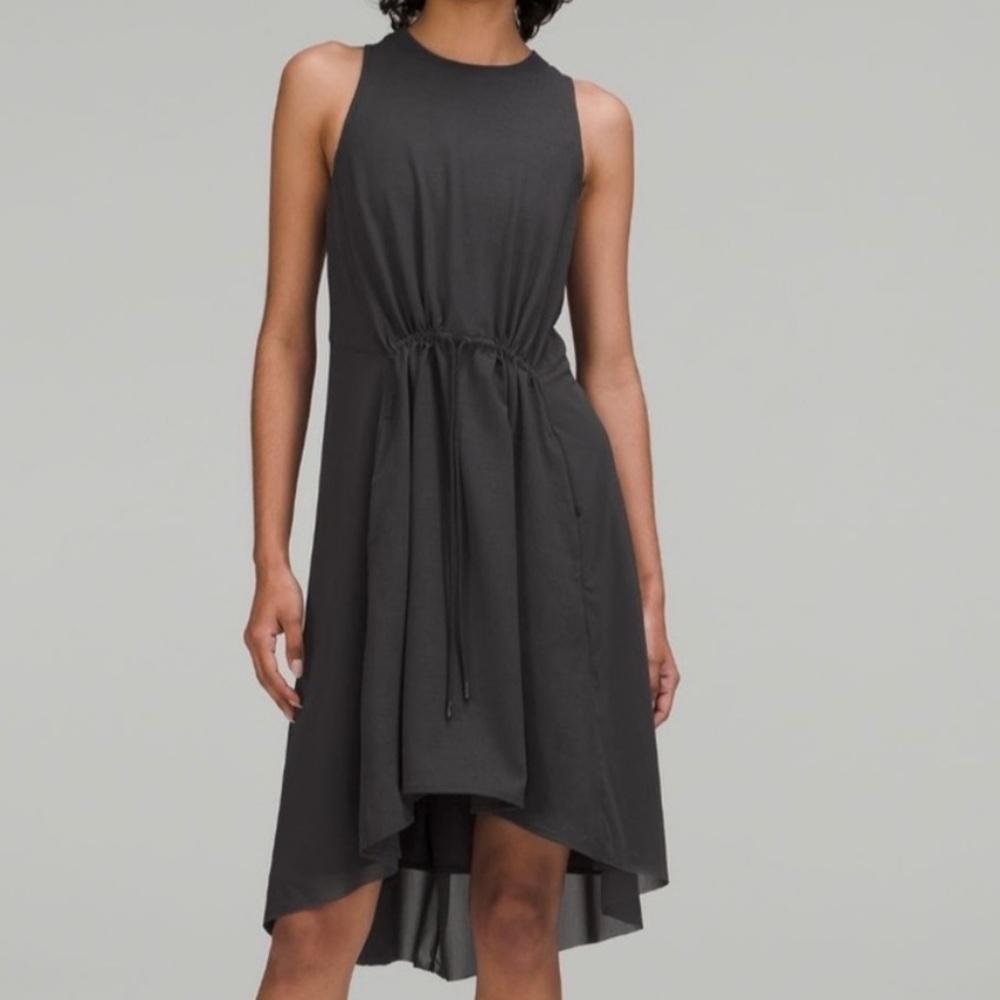 Lululemon Mesh Overlay High-Neck Dress Sz 10 Graphite Gray